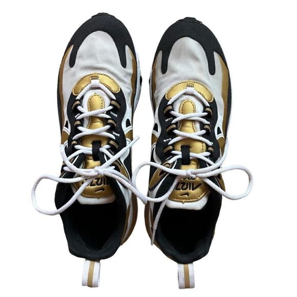 Nike Air Max 270 React Metallic Gold Sneakers Size 7.5 - Picture 7 of 14